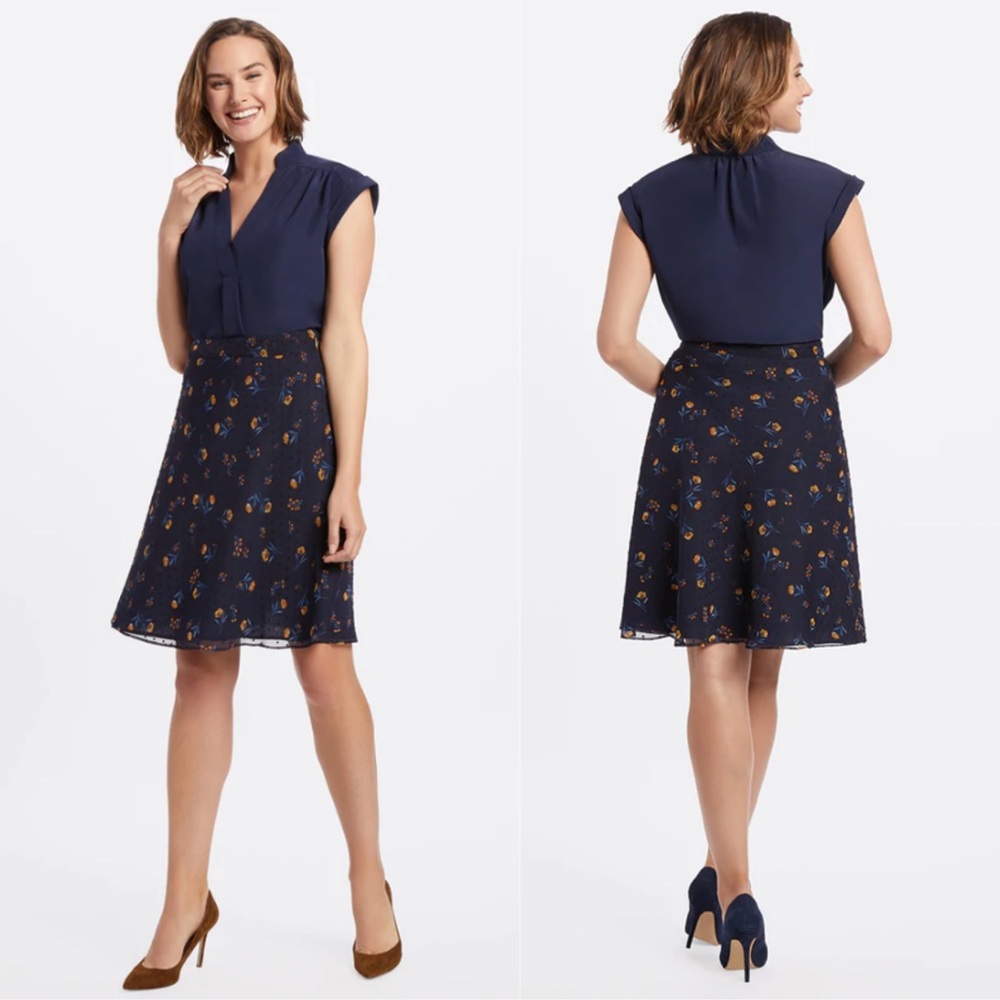 Draper James Skirt Floral Swiss-Dot A-Line